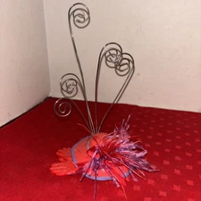 Red Hat Picture, Jewelry Or Nicknacks  Holder Artwork Display Table- Estate Find