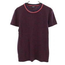 A.P.C. Made In France Old Stripes Pattern Short Sleeve T-Shirt 1 Navy Men'S Clot