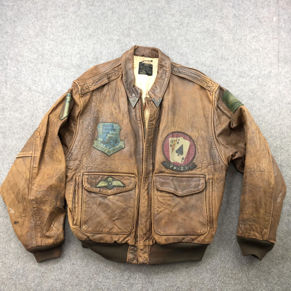Vintage Avirex A-2 Leather Flight Jacket Mens XL Bomber