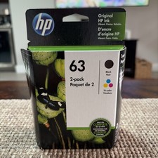 HP 63 2-pack Black/Tri-color Original Ink Cartridges, Exp 6/2020