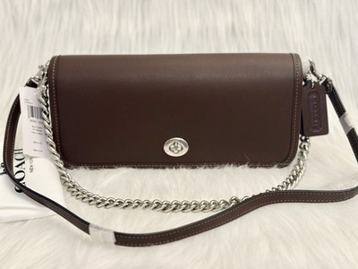 Coach Dinky Shoulder Bag With Chain/Leather Straps In Leather