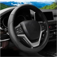 Car Steering Wheel Cover, 14.5"-15" Leather Anti-Slip Sporty Vehicle Steering Wh