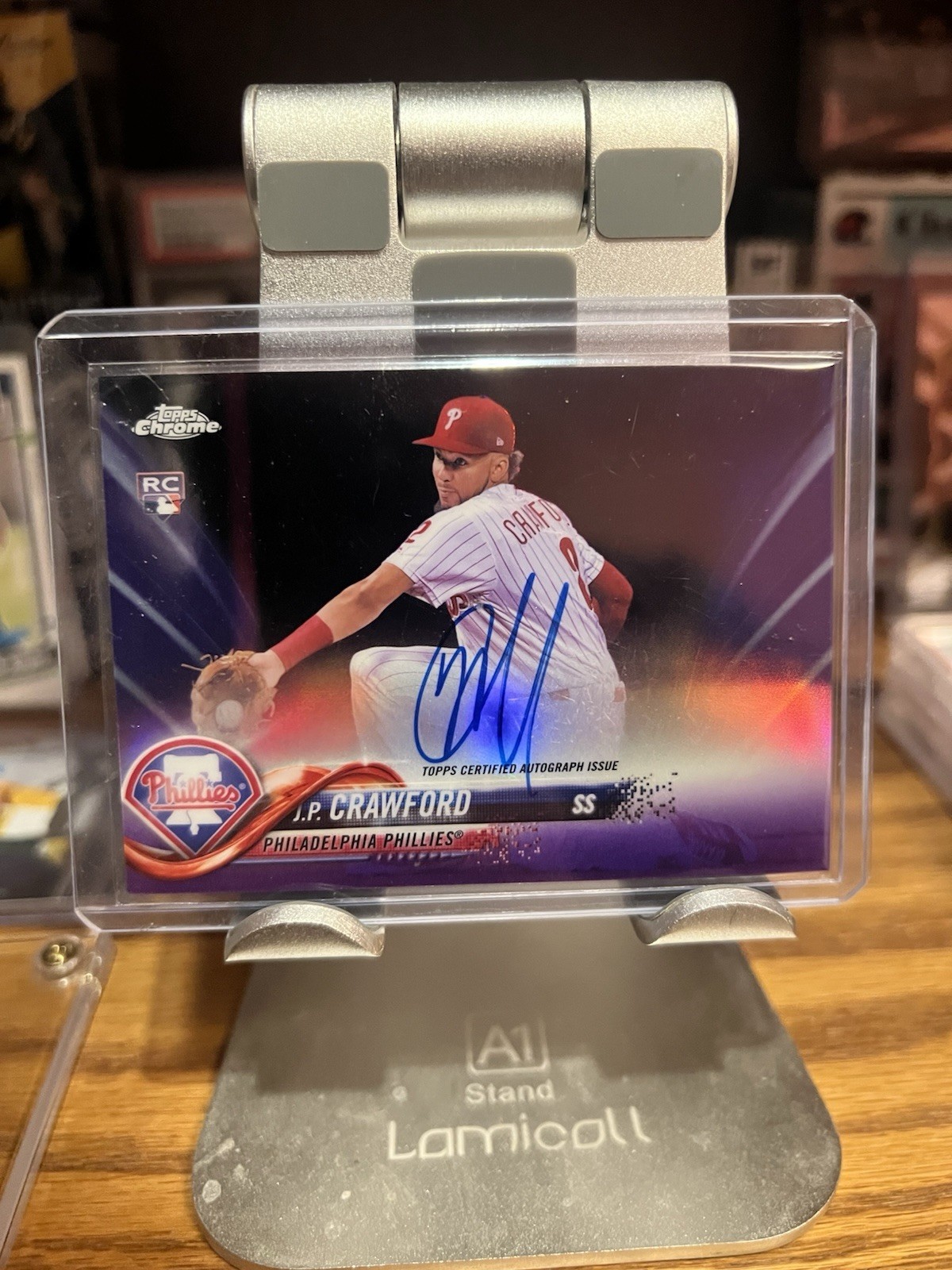 2018 Topps Chrome - Autographs J.P. Crawford #RA-JC Purple Refractor /250