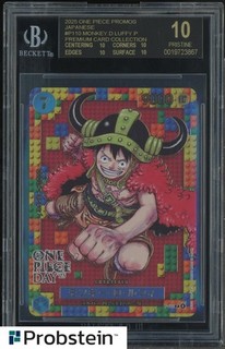 2025 One Piece Promos JPN P110 Monkey D. Luffy Premium Card BGS 10 ETICHETTA NERA