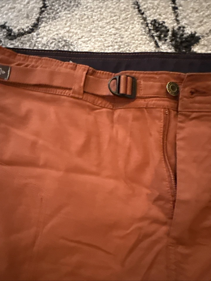 Pantalones de respiración PrAna para hombre talla grande cobre naranja senderismo enrollables elásticos Foto 3 de 4