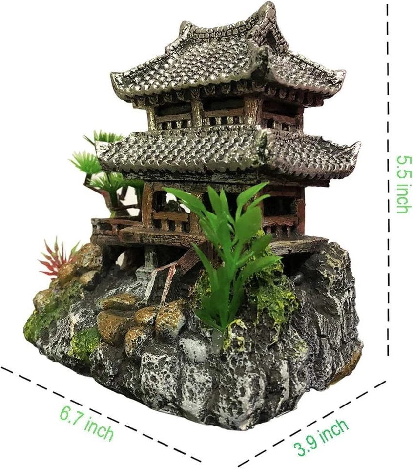 Decoraciones de castillo de resina, escultura de acuario multicolor - peces ecológicos T... Foto 4 de 4