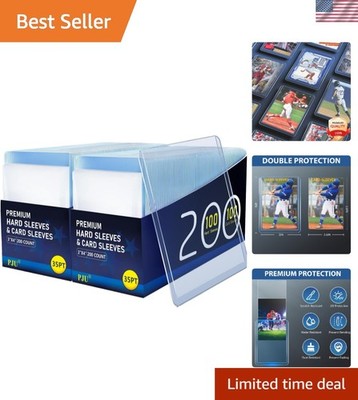 400 Count  Card Sleeves - 200 Hard & 200 Soft Trading Card Protectors