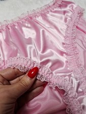 💖 Pink Silky Soft Glossy Stretch Satin Comfort Sissy Panties