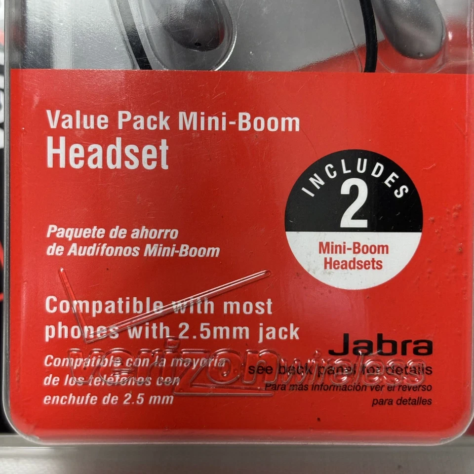Verizon Wireless Jabra 2.5mm Jack Value Pack Earboom Headset Jabra Black New - Image 3 of 4