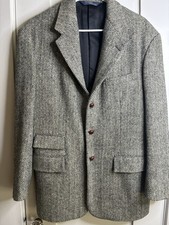 Vintage Polo Ralph Lauren Herringbone Wool Tweed Blazer Union Made USA Men s 40R