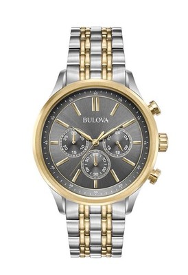 Bulova 98A215 42mm Silver Stainless Steel Case with Silver/Gold Stainless Steel