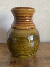 Bay Keramik West German Pottery Vase Vintage Green Brown Glaze