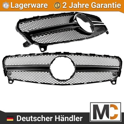 Frontgrill Schwarz passt für Mercedes A-Klasse W176 Mopf ab 15-19 nicht A45 AMG