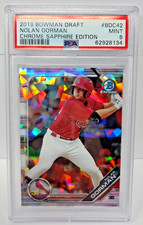2019 Bowman SAPPHIRE REFRACTOR - NOLAN GORMAN Rookie RC Card PSA 9 MINT