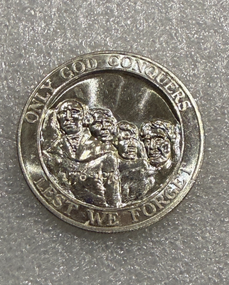 #ad Vintage 1 oz .999 Silver Round Mount Rushmore Only God Conquers Lest We Forget $111.95