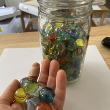 Vintage Marbles - Marble Lot - Mixed Designs - Old Marbles 7 Shooters