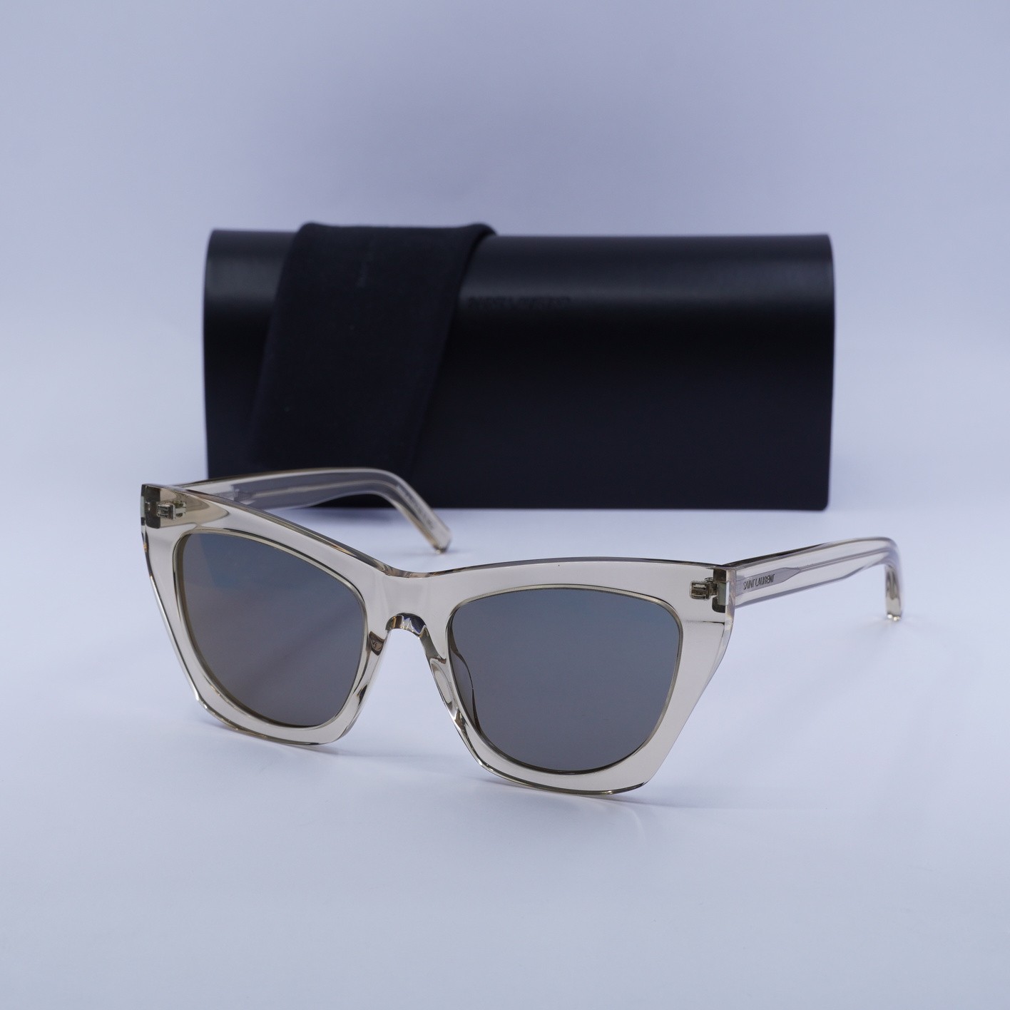 Saint Laurent SL214 KATE 023 Occhiali da Sole Trasparente Nudo Rame Specchio 55 20 145...