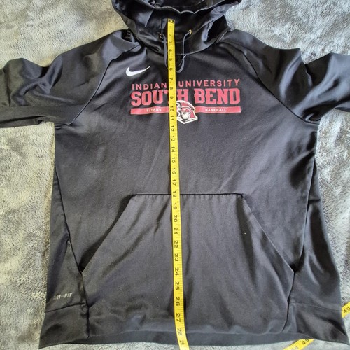 Nike Dri-FIT Indiana University South Bend Hoodie Mens XL Black Titans Baseball - Picture 6 of 11