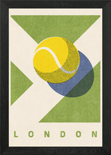 Quadro Stampa su Tela Poster Arte da Parete Tennis Grande Slam Londra con Cornice