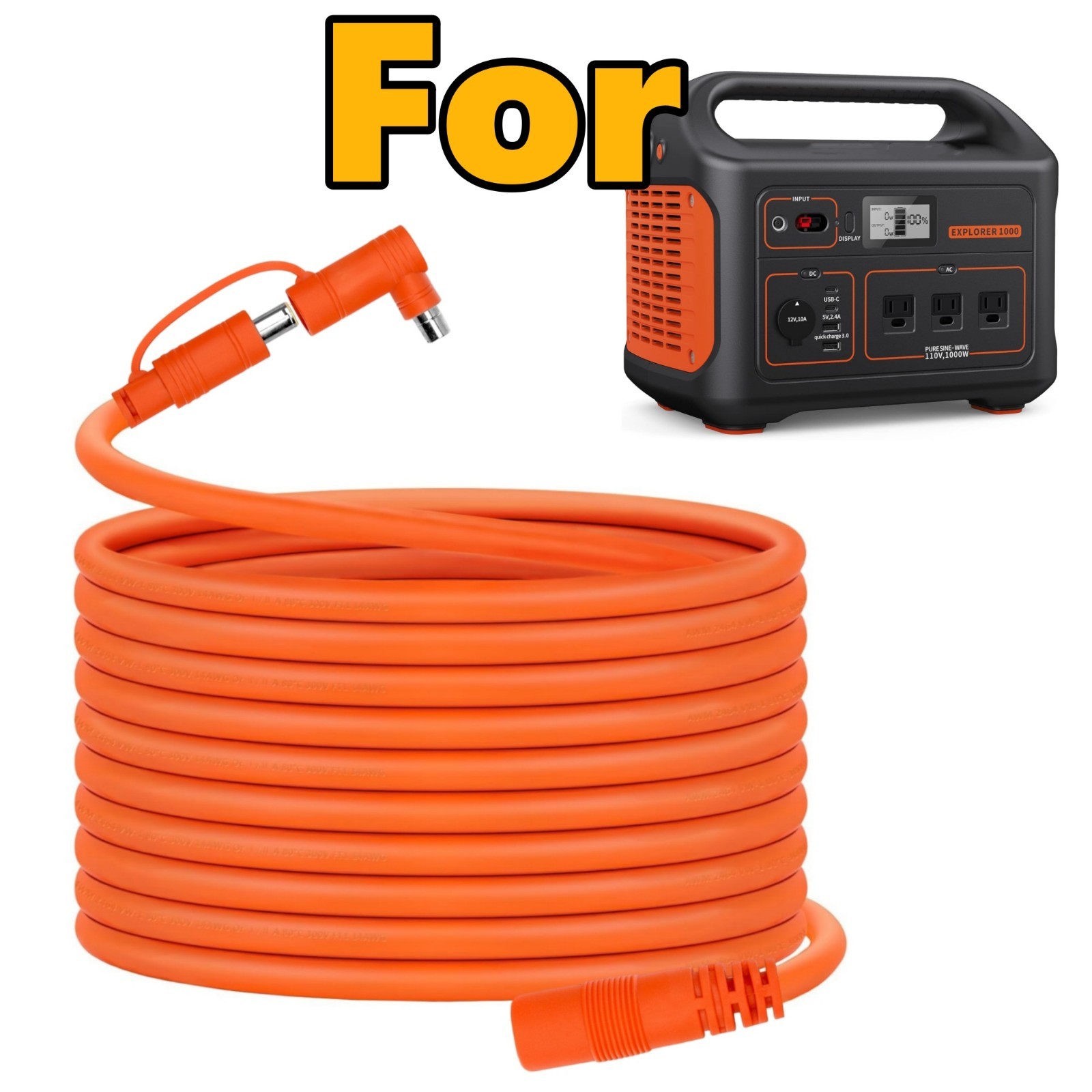 （20FT）Solar Panel Extension Cable for Jackery, Gz Yeti, Aker Power Station