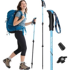 Wanderstöcke faltbar Carbon, Nordic Walking Stöcke Damen & Herren, Leichte Te...