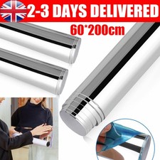 2m Large Mirror Wall Sticker Roll Self Adhesive Bathroom Room DIY Decor Stick On