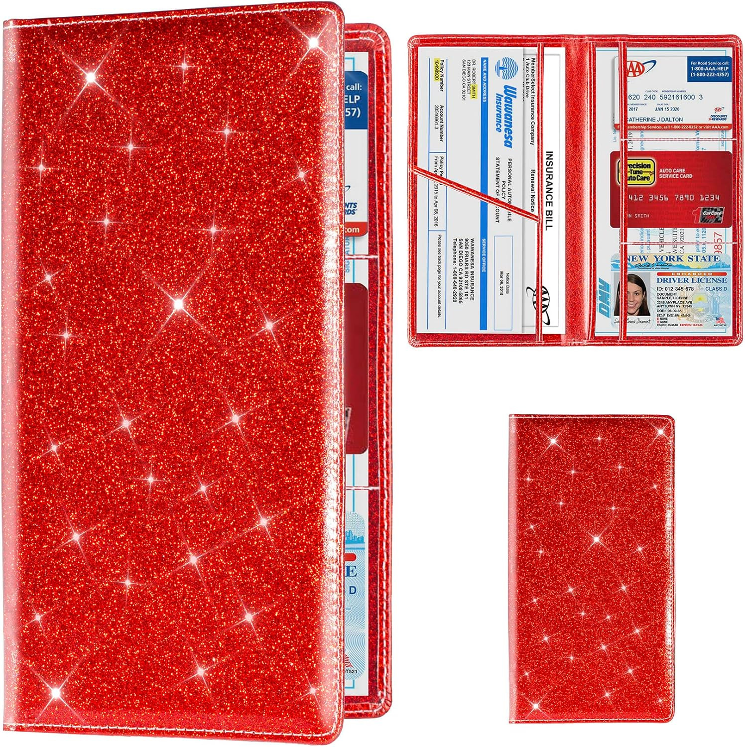 Car Registration And Insurance Card Holder, Vehicle License Document Glove Box