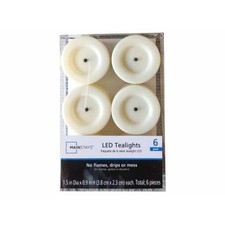 Flameless LED Tealight Candles Ivory Battery Operated Set of 6