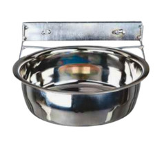 Stainless Steel Coop Cup with Clamp Pet Bowl Cage Feeder Water Food Dish