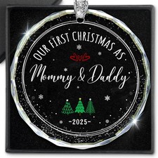 Baby's First Christmas Ornament 2026 Our First Christmas As Mommy and Daddy O...