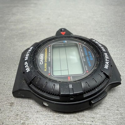 Casio MAP-100 Watch Men 42mm Digital Black Map Meter Alarm Chrono
