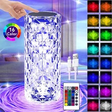 LED Crystal Table Lamp Diamond Rose Bar Night Light Touch Atmosphere Bedside