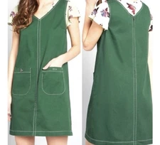 ModCloth One More Thing Jumper Dress Kelly Green Women's Size Small