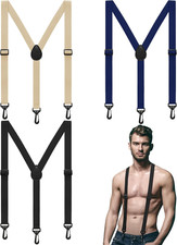 3 Pcs Suspenders for Men Adjustable Hidden Suspenders with Elastic Straps Y Back
