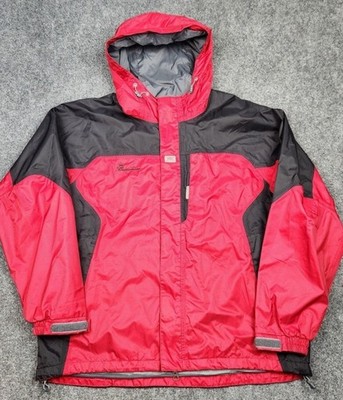 Rare VTG Helly Hansen x Budweiser Red Black Hooded Jacket Sz Large Rain Snow