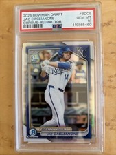 2024 Bowman Chrome 1st JAC CAGLIANONE PSA 10 Gem Mint Refractor Draft #BDC-8