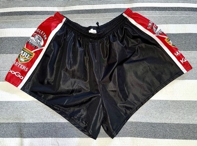 ARL MASTERS KOOGA SINGLETON GREYHOUNDS SILKY SHINY RUGBY LEAGUE FOOTY SHORTS 4XL