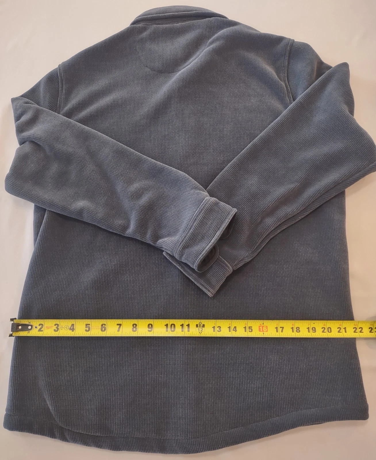 Copper & Oak Men's Fleece Shirt Jacket Heavyweight Snap Button Gray Blue, Medium - product detail image 6