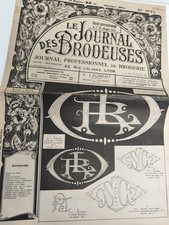 Alte Zeitung Stickerei Le Journal des Brodeuses Lyon Art Deco Monogramme