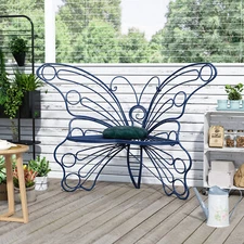 Butterfly Garden Bench Seat Outdoor Yard Path Patio Porch Deck Furniture Chair