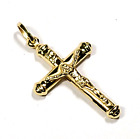 <!--F#f_0-->18k Yellow Gold Cross Crucifix Rounded End Cross Pendant<!--F/-->