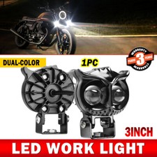 3 Led Work Light Pod Auxiliary Driving Fog Amberwhite Owl Light Motorcycle Atv