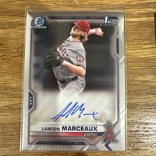 2021 Bowman Chrome Draft Landon Marceaux #CDA-LM Chrome Draft Pick Autographs -1