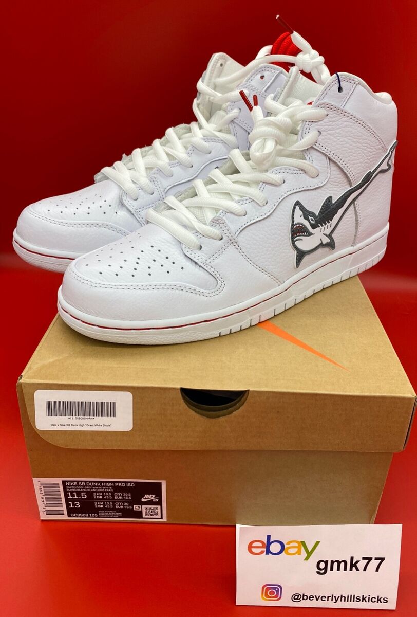 Nike SB Dunk High Pro ISO x Oski Great White Shark 2022 DC8908-105 Brand  New DS