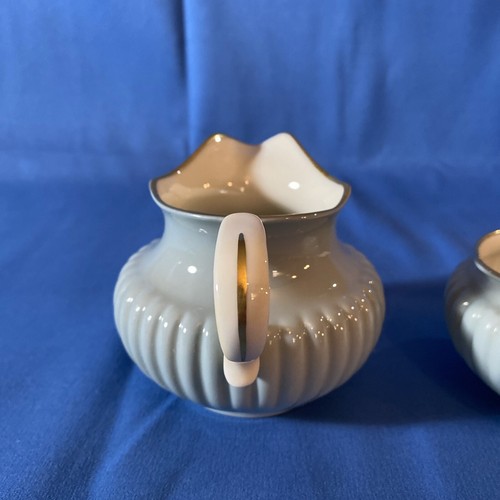 VINTAGE LENOX CHINA Green Turquoise CREAMER & SUGAR BOWL SET *RARE* - Picture 6 of 11