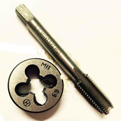 HSS M9 x 1.25 mm Right Hand Tap and Die Metric Thread 1set