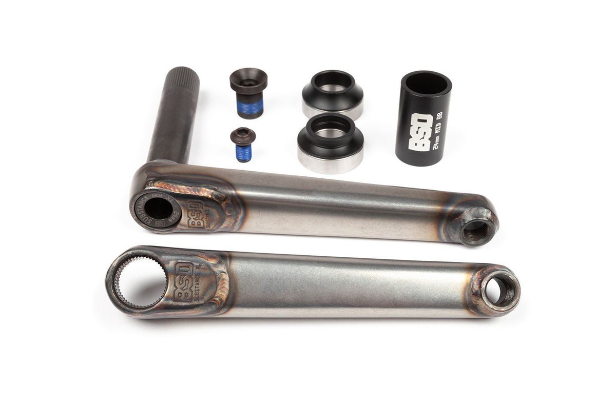 パーツ BSD SUBSTANCE XL V2 CRANK 165mm BSD Substance XL V2 BMX Cranks / Black & Raw / Out Now