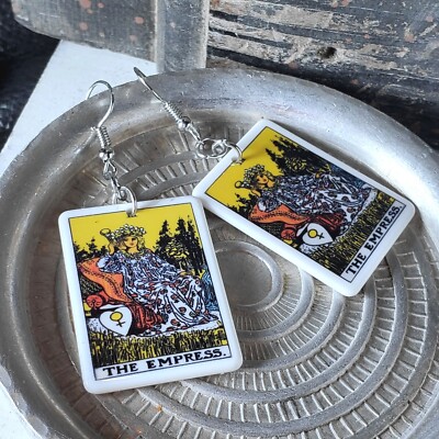 Tarot Card Design Earrings The Empress Oracle Archetype Conversation Starter
