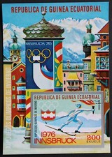 Equatorial Guinea: Michel Block No. 160 "Olymp. Winter Games '76" from 1975, used