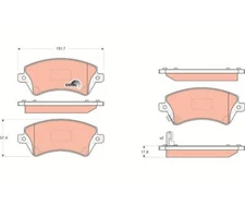 Brake Pad Set, Disc Brake COTEC TRW GDB3288 for Toyota